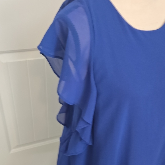 Umgee Blue Ruffled Dress Relaxed Fit - Picture 4 of 4